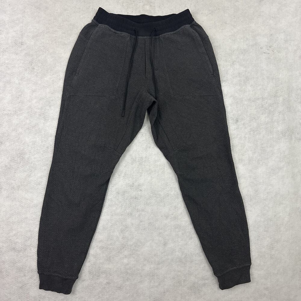Lululemon At Ease Joggers Mens M Charcoal Gray Textured Tapered Sweatpants